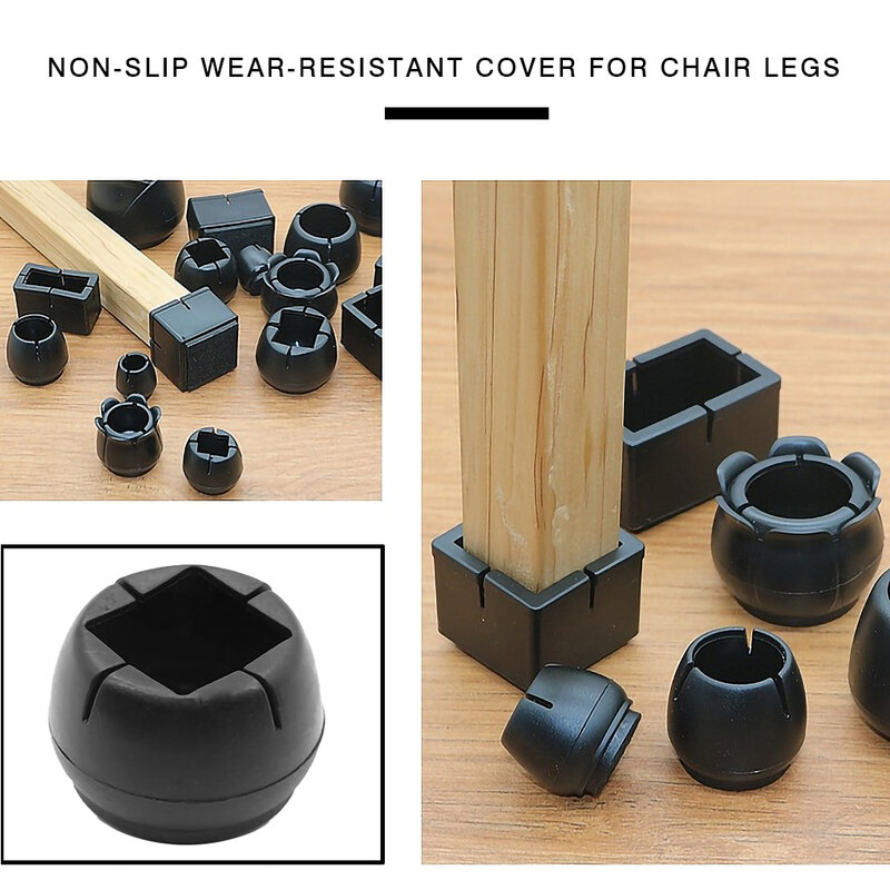 Protetor de perna de mesa para cadeira, capa de silicone antiderrapante para proteção dos pés, protege o chão em madeira, 1 peça