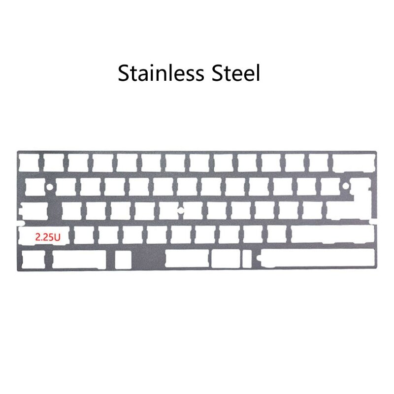 2.25U Alu Plate 60% DZ60 GH60 Plate for DIY Mechanical Keyboard Stainless Steel Drop shipping
