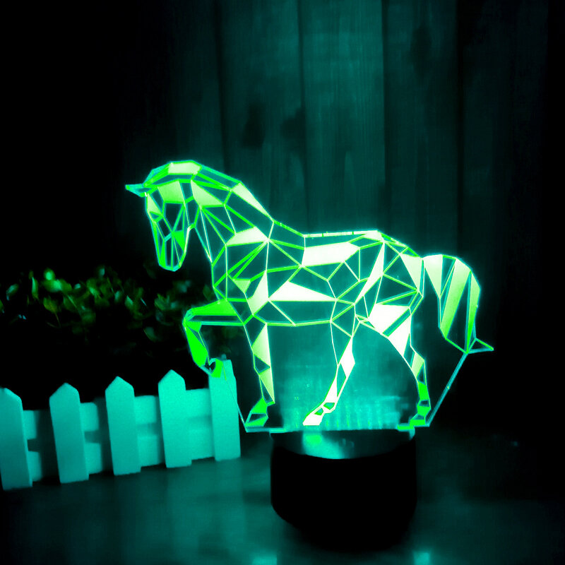 Chaude 3D zèbre ampoule LED veilleuse lampe de Table ABS corps matériel tactile romantique 7 couleurs changement zèbre coloré 3D jouet lampe