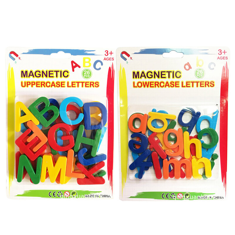 Juguetes Educativos de educación temprana para niños, pegatinas magnéticas digitales de letras en inglés, pegatinas para refrigerador