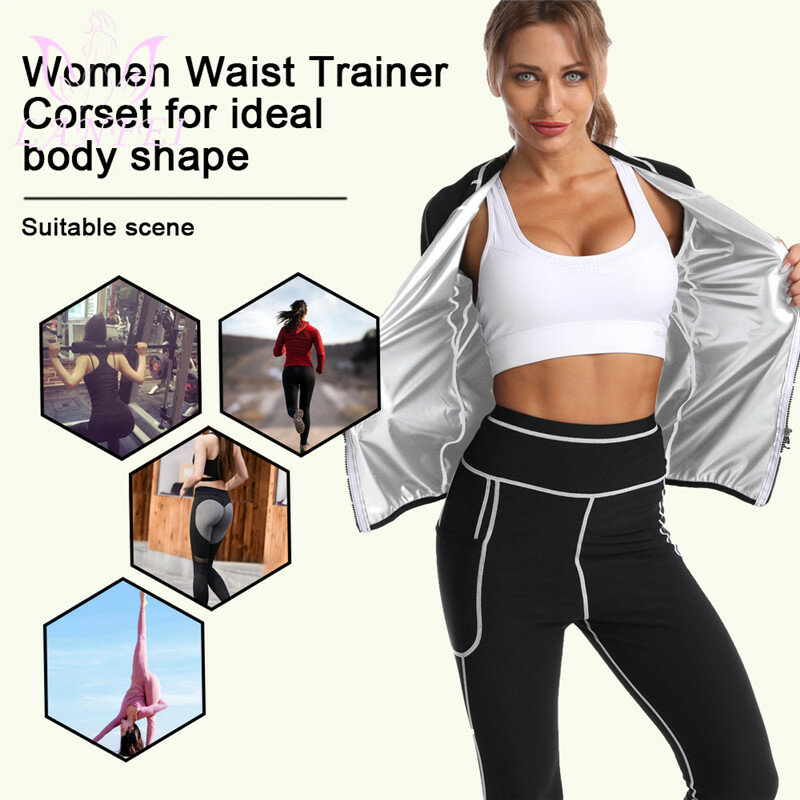 Lanfei Sauna Tank Top Afslanken Zweet Broek Vrouwen Hot Thermische Shirt Gewichtsverlies Shaper Taille Trainer Gym Vet Brander Leggings suits