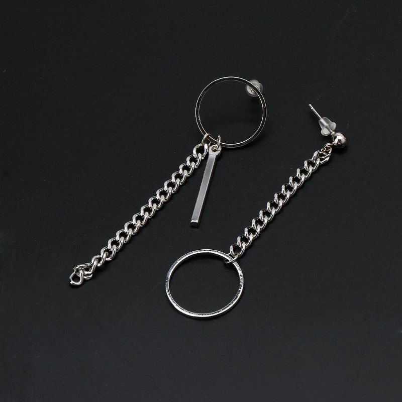 Asymmetrische Quaste Kette Sicherheit Pin Baumeln Ohrring Kpop Koreanische Schmuck