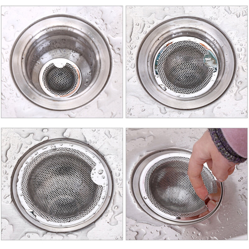 3 Size New Kitchen Stainless Steel Sink Strainer Drain Hole Filter Mesh Trap Bathtub Shower Waste Stopper Drainage for Kitchen