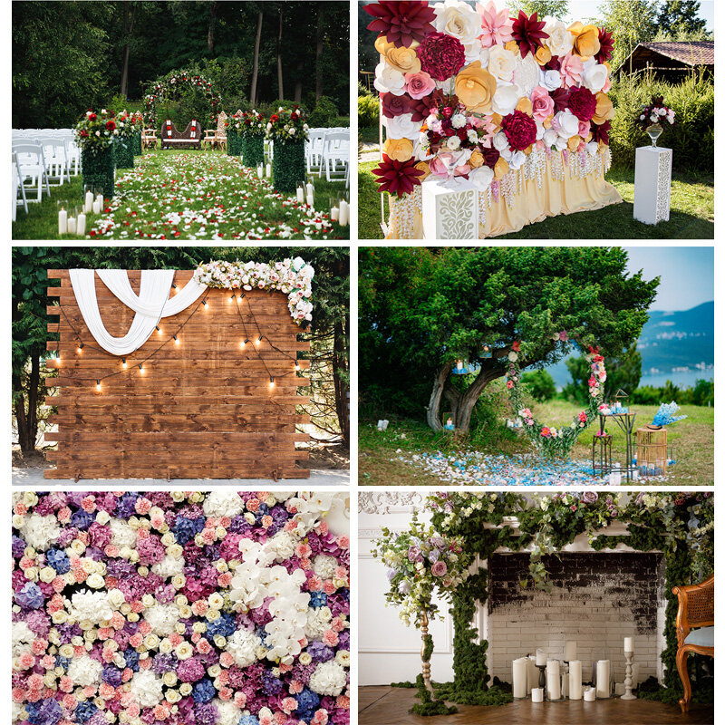 Cenários de fotografia para festas de aniversário, fundo de flores e noivados, para estúdio fotográfico