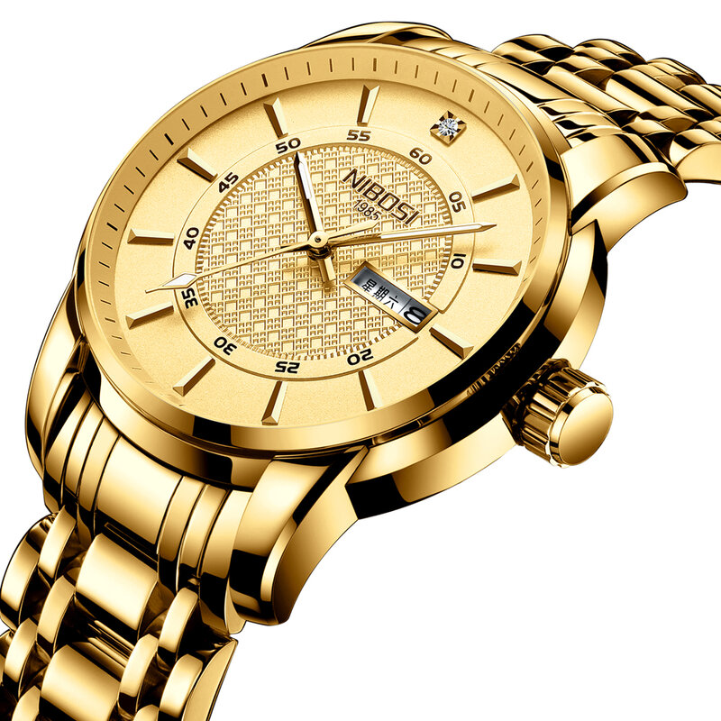 NIBOSI Business Uhr Männer Edelstahl 2020 Männer Quarz Armbanduhr Wasserdicht Datum Mit Woche Relogios Männlichen Uhr