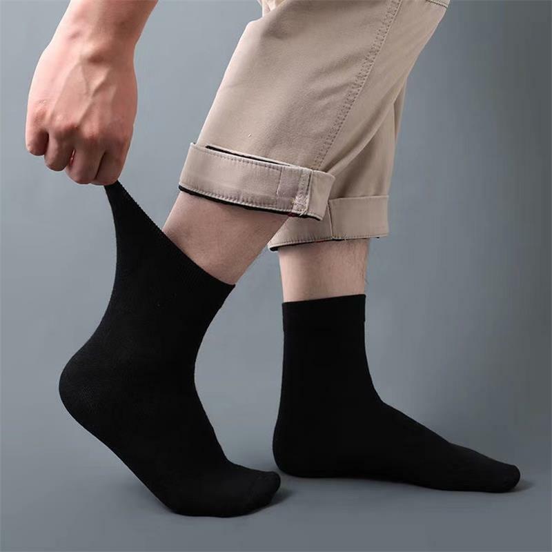 10pairs/ Men's Socks Polyester Cotton Middle Tube Socks Summer Thin Solid Color Breathable Business Men's Socks Men DropShipping