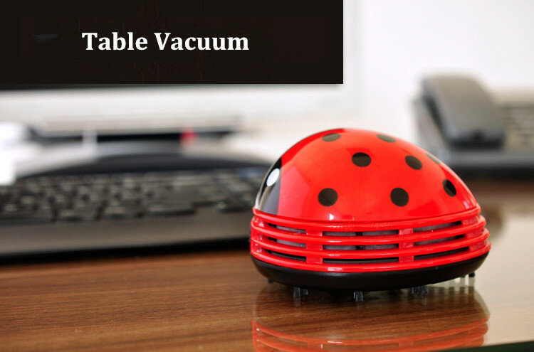 Penyedot Debu Pembersih Debu Meja Kopi Desktop Mini Ladybug untuk Pembersih Rumah Kantor Desktop Kuning