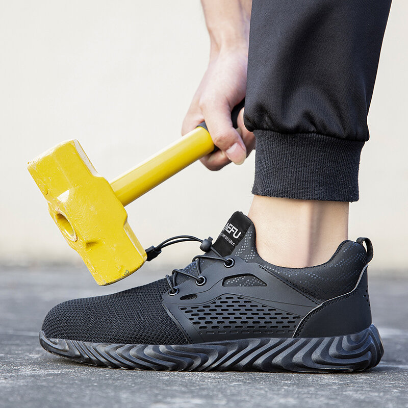 Scarpe antinfortunistiche per uomo e donna puntale in acciaio stivali da lavoro da uomo scarpe sportive traspiranti costruzione stivali da Trekking Sneakers da lavoro
