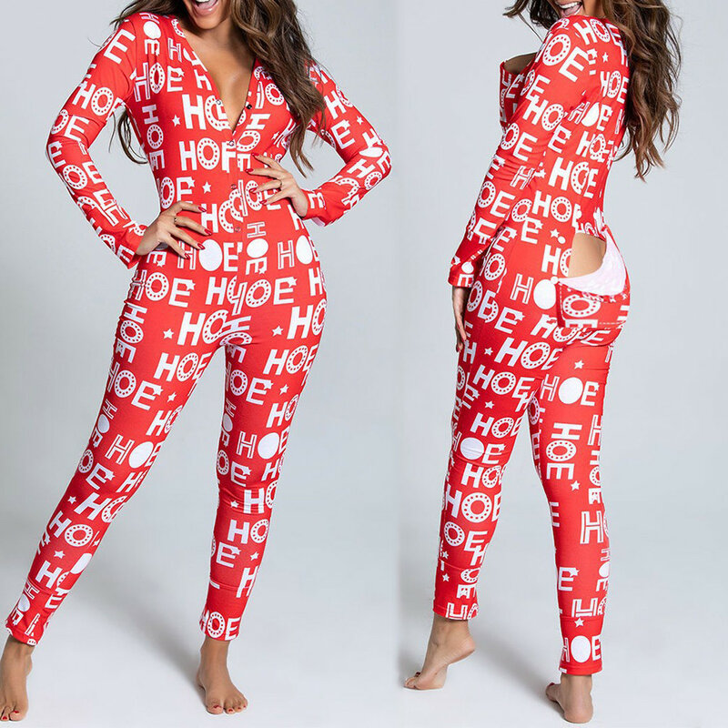 Neue Frauen Pyjamas Sexy V-ausschnitt Overall Plaid Casual Langarm Pyjama Button-down Vor Funktionale Zugeknöpft Klappe Nachtwäsche Geschenk