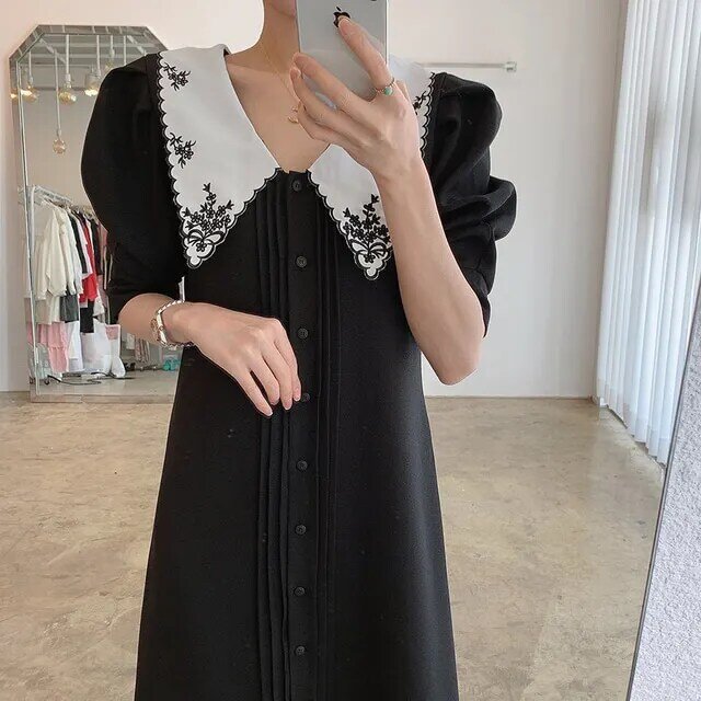 女性のサマードレス,韓国スタイル,2021