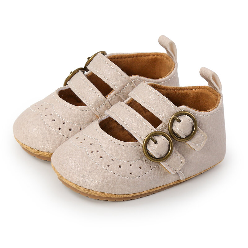 أحذية الأميرة الجلدية الناعمة لحديثي الولادة أحذية للبنات الأخفاف أحذية مطاط وحيد Prewalker خريفي مفرغ غير قابل للانزلاق مشوا لأول مرة