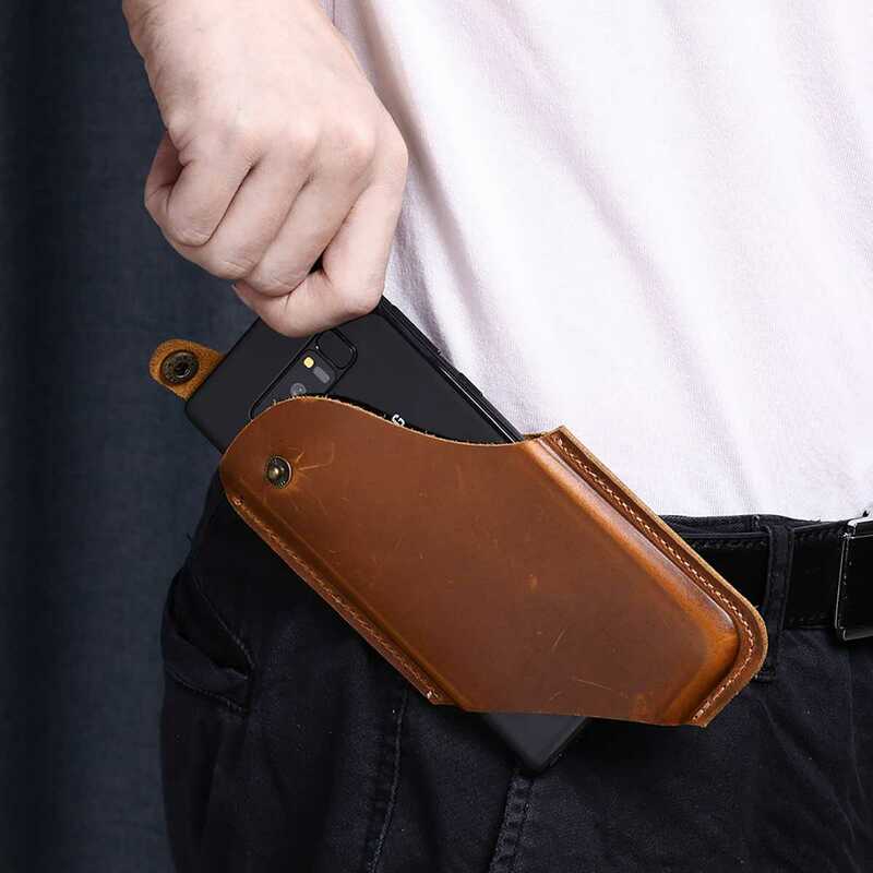 Męski futerał na telefon komórkowy, skórzana torba ze skóry PU, uniwersalna ochrona, aby zapobiec utracie portfela na telefony komórkowe