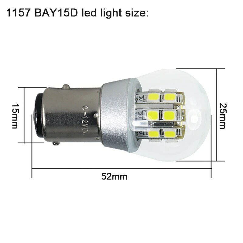 Lâmpada led bay15d p21 5w 1157 4w, luz de freio reversa, 6v 12v, super motor, lâmpada traseira, backup