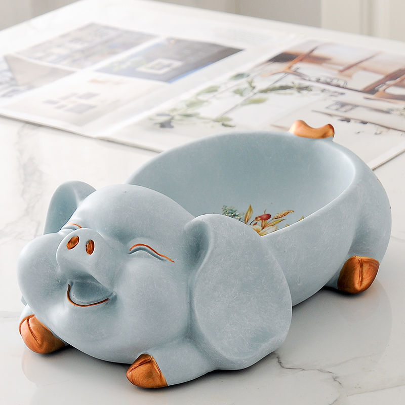 Creative Adorkable Pig Ashtray Statue Remote Control Storage Box Resin Animal Sculpture Home Decoration Receive Tray  living