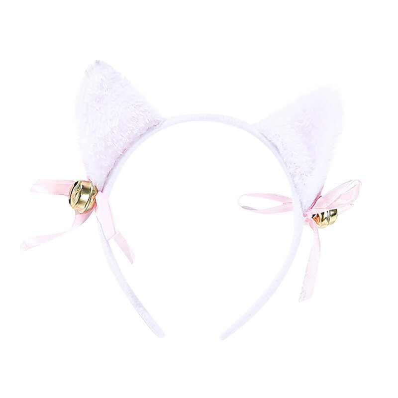 Adulto feminino meninas crianças headband orelhas de gato com sino cabelo bandana cosplay festa presente acessório de cabelo