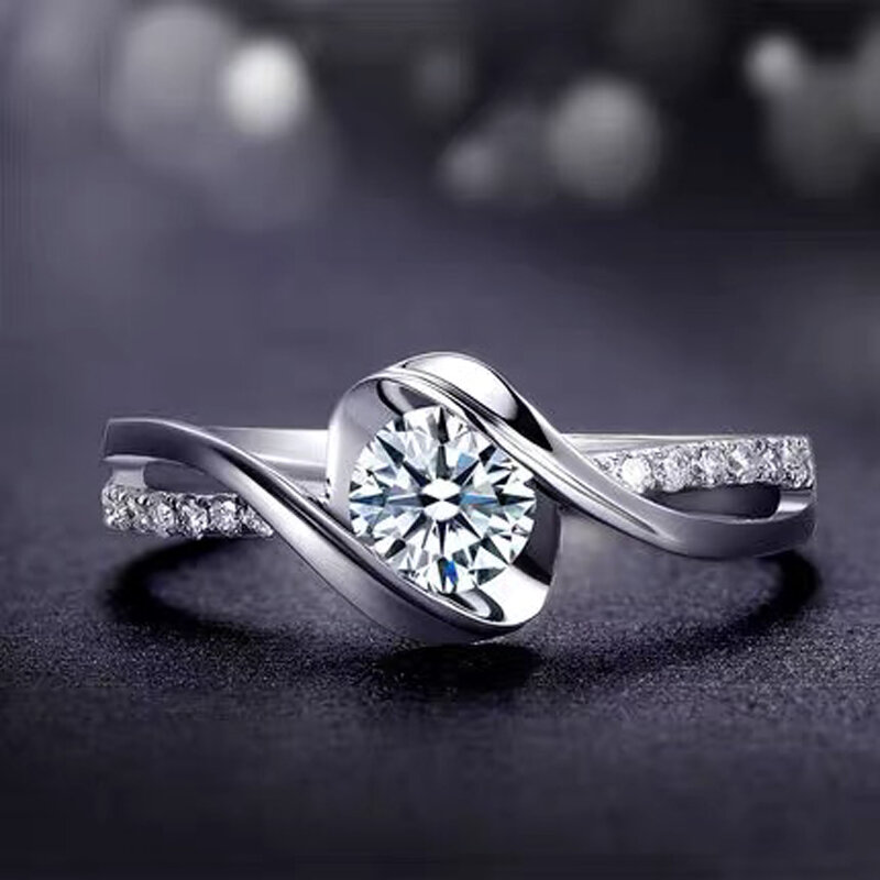 YANHUI ใหม่แท้925เงินสเตอร์ลิงแหวน Zirconia อัญมณีงานแต่งงานของขวัญเครื่องประดับสำหรับผู้หญิงภรรยาแ...