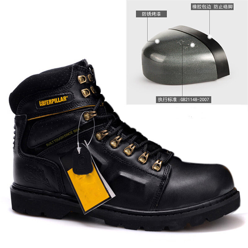 New autumn and winter top layer cowhide high-end brand Martin boots, high-top anti-smash and anti-puncture tooling boots