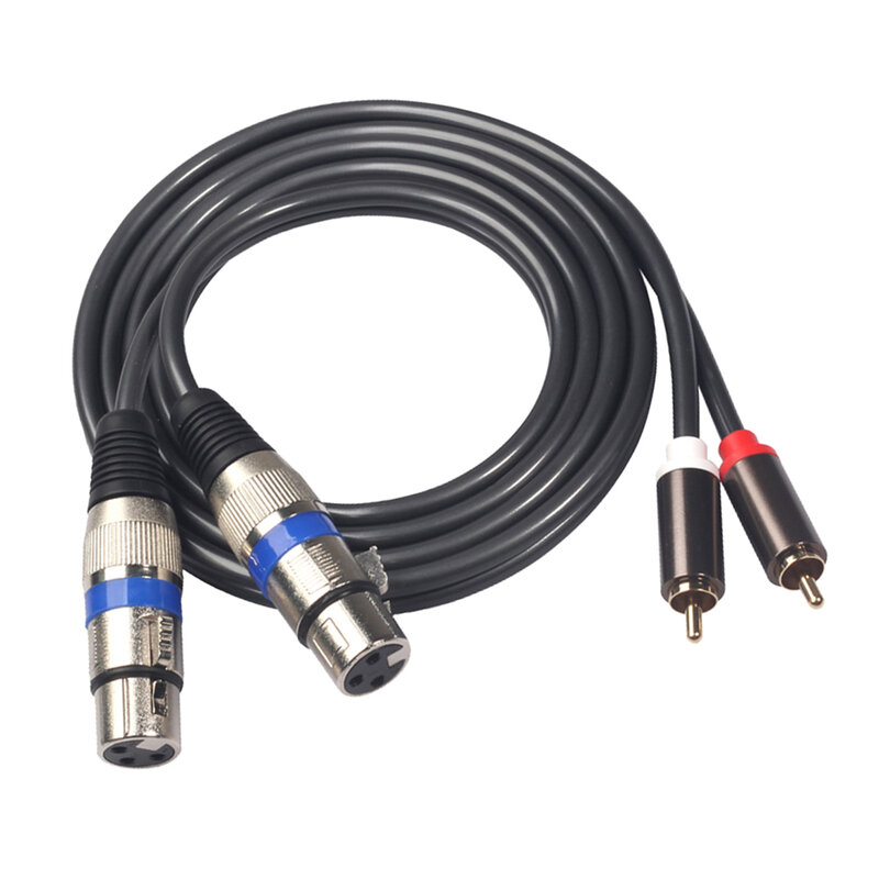 Dual Female XLR to RCA Cable, 2 XLR Female to 2 RCA Male Cable Stereo Audio
