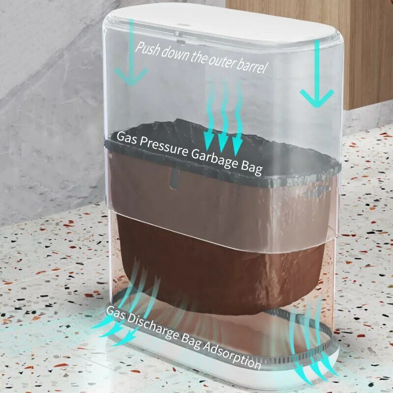 Design creativo della pressione dell'aria pattumiera 15L secchio di grande capacità immondizia bagno cucina pattumiera impermeabile riciclaggio pattumiera