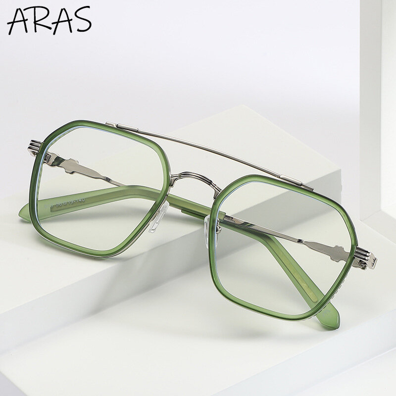 Bingkai Kacamata Optik Persegi Retro Kacamata Bingkai Optik Ukuran Besar Pria Kacamata Resep Miopia Lensa Jernih untuk Wanita Uniseks