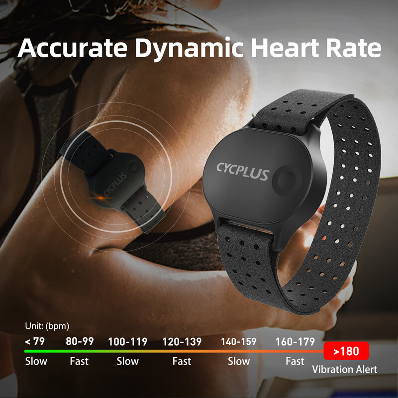CYCPLUS-brazalete con Sensor de ritmo cardíaco, muñequera con Bluetooth ANT +, Monitor de Fitness para Garmin Wahoo, GPS, ordenador para bicicleta