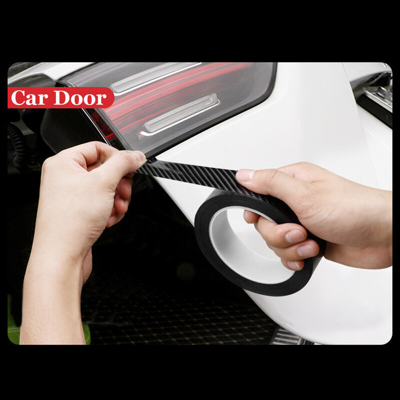 3M Carbon Fiber Car Door Sill Sticker Scratch Proof Moulding Strip Car Sticker Door Edge DIY Paste Protective Film Accessories
