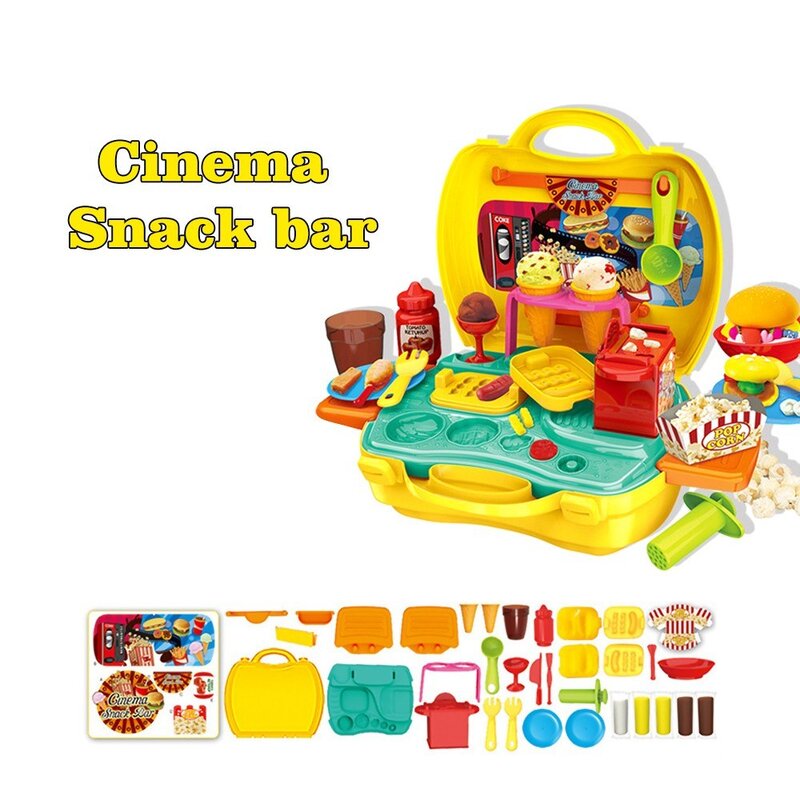 Multifuncional criança mala de simulação caixa playhouse bolsa de ombro brinquedo conjunto playhouse conjunto mala crianças brinquedos