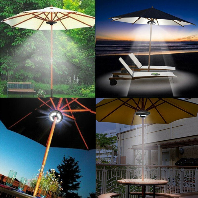 LED Regenschirm Lichter Terrasse Dach Lampe für Camping Zelt Urlaub Unterstützung USB Lade MD7