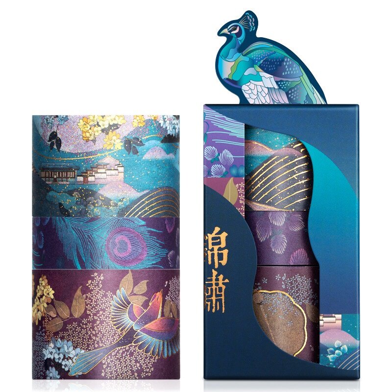 3 sztuk Summer Palace papierowa taśma Washi zestaw oryginalny chiński luksusowy styl samoprzylepne taśmy maskujące do szminki karteczki do terminarza DIY 6330