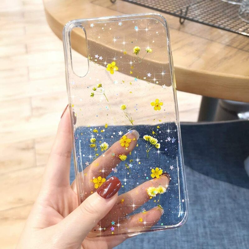 Real Dried Flower Soft Silicone Case for Samsung Galaxy A71 A51 A10 A20 A30 A40 A50 A70 A21s A41 S21 S20 Ultra 5G S10 S9 S8 Plus