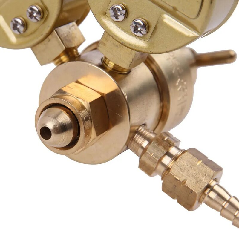 2-5/8 pollici Pro Acetilene Compressore Acetilene Decompressor per Piccolo Cilindro Oro e Rosso e Bianco