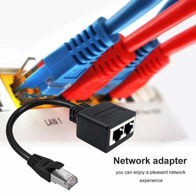 Hub RJ45 Gigabit การส่งผ่านเครือข่ายอะแดปเตอร์1ชาย2หญิง Ethernet Splitter อุปกรณ์เสริมความเร็วสูง Cat5 Cat5e Cat6 Cat7
