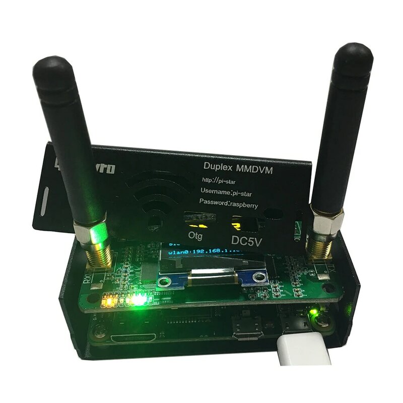 Placa de punto de acceso Simplex MMDVM dúplex ensamblada, UHF VHF + OLED, Kit de antena compatible con P25 DMR YSF para Raspberry Pi 2 W 2 w