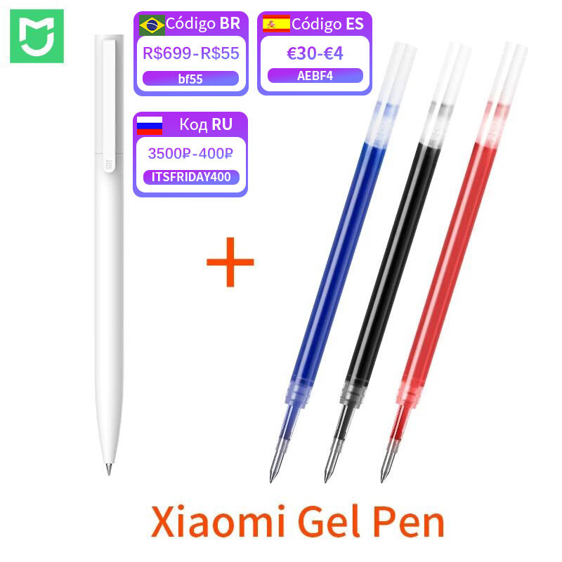 Xiaomi Pen Mijia Pen Mi Sign długopisy z 0.5mm szwajcarskim wkładem 143mm Rolling Roller czarny atrament Xiomi podpisanie długopisy szkolne