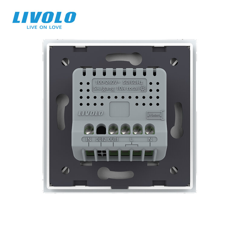 Livolo-Interruptor táctil para timbre de puerta, Panel de cristal estándar europeo, 220 ~ 250V, reinicio