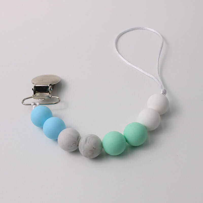 Silicone Pacifier Clips Chain Food Grade Nipple Holder for Infant Baby Shower Gift