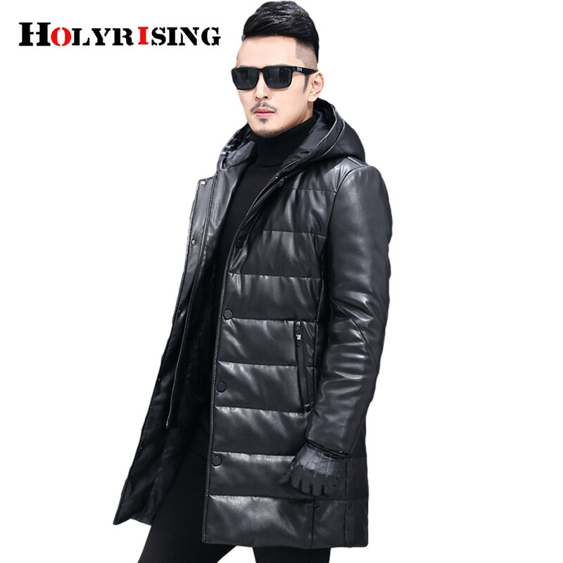 Parka longo com capuz masculino, jaqueta de inverno casual fofinha tamanho 5xl 95% para homens de negócios roupas grossas quentes 19512