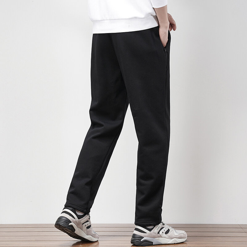 Moletom dos homens do inverno engrossar quente moda velo calças casuais novas calças de jogging soltas ao ar livre calças retas M-8XL