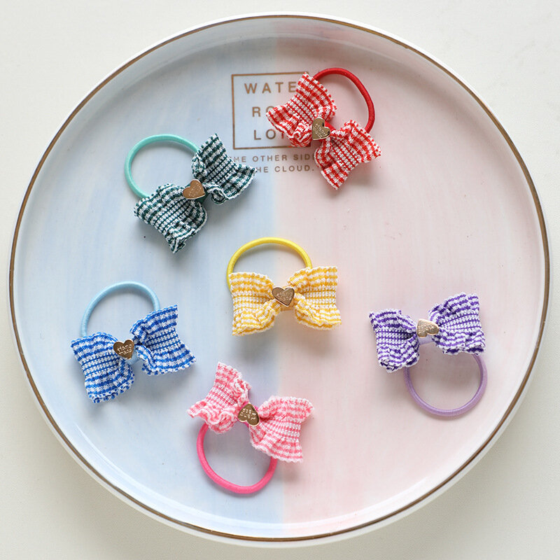 2 pçs nova listrado bowknot princesa headwear bonito crianças elásticas faixas de cabelo crianças laço cordas meninas acessórios do bebê