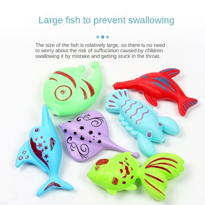 Montessori Go Fishing Game Toy for Children 3 Year Old Magnetic Child Bath Fish Toy Kids Water Table Beach Pool Toy for Boy Gift