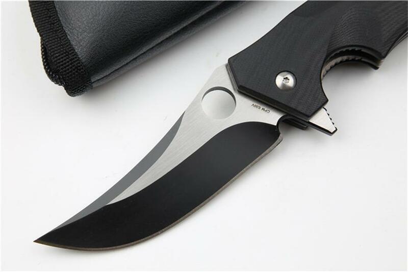 Couteau pliant C196 G10 manche dureté acier poudre, couteaux de protection de poche pour la sécurité à l'extérieur, haute qualité HW238