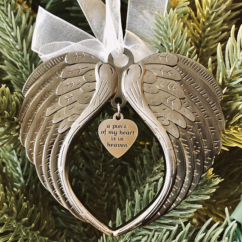 2020 Christmas Angel Wing Ornament Pendant A Piece of My Heart Is In Heaven JHP-Best