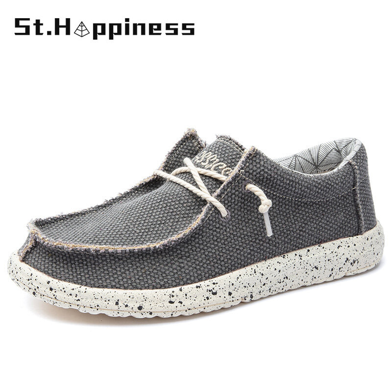 2021 New Summer Men's Canvas Shoes Lightweight Breathable Soft Slip-on Casual Shoes Fashion Beach Vacation Loafers Big Size 48