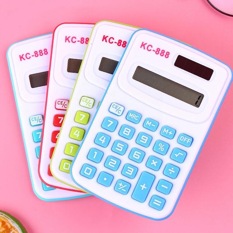 Mini calculadora portátil de bolsillo, calculadora bonita para oficina, 8 dígitos escolares, suministros de pantalla, J1d2
