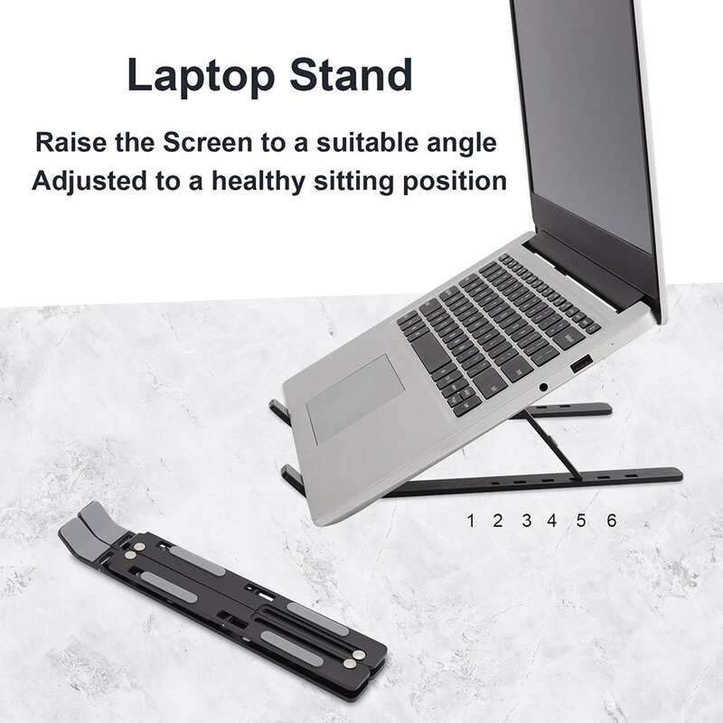 Supporto per Laptop portatile supporto per Notebook pieghevole Base per Laptop supporto per scrivania per Computer supporto regolabile per casa e ufficio