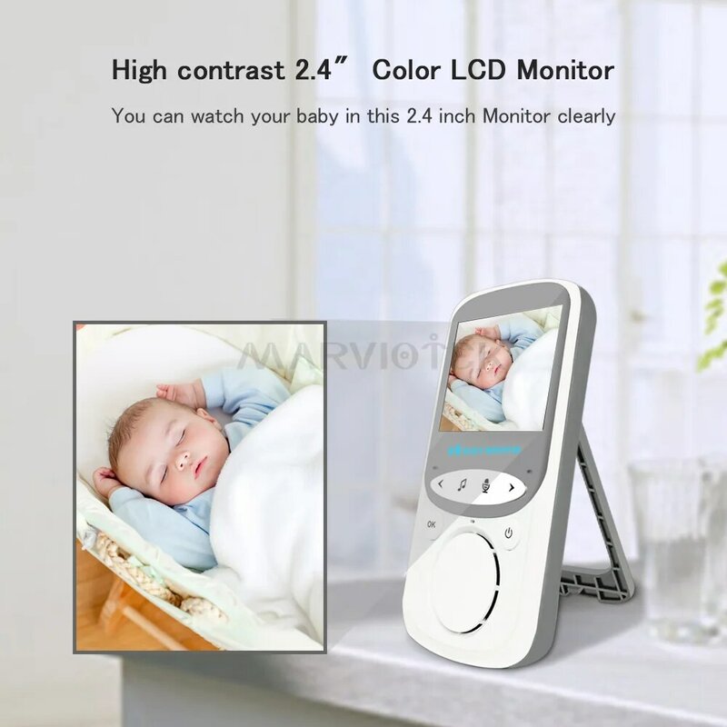 جهاز مراقبة الطفل مع كاميرا لاسلكية للموسيقى جهاز اتصال داخلي IR كاميرا مربية فيديو مراقبة درجة الحرارة جليسة الطفل VB605 هاتف الطفل
