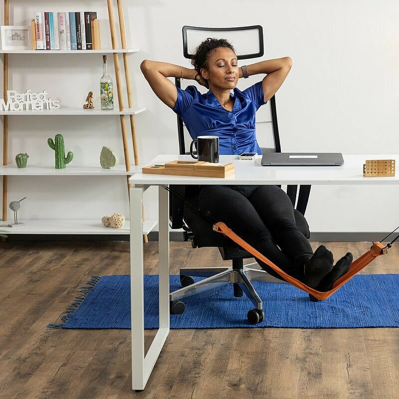 Mesa de trabajo para ordenador, reposapiés Mini portátil, cómoda hamaca relajante para piernas, reposapiés ajustable para oficina, hamaca para pies