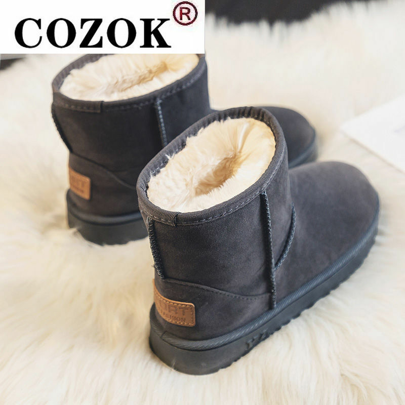 2022 Brand Winter Men and Women Snow Boots Australia Style Genuine Leather Ankle Boots Women Waterproof Warm Short Shoes