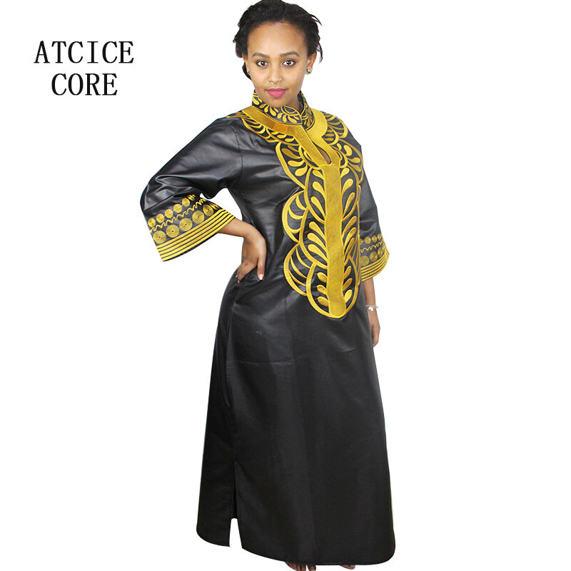 Afrikanische Neue Bazin Stickerei Kleider Lange Kleid Ohne Schal Weiche Material LA066
