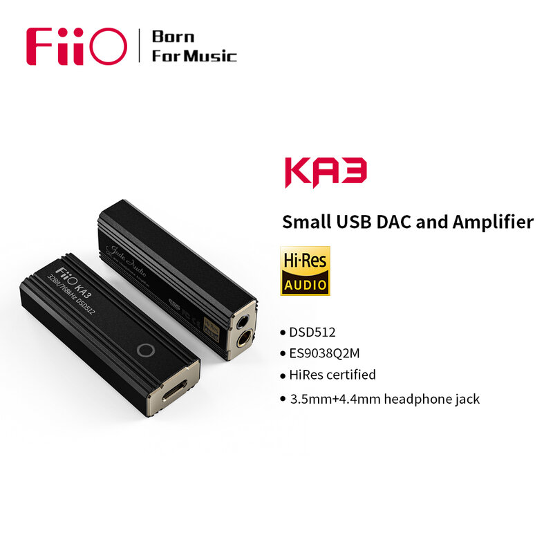 JadeAudio FiiO KA3 Typ C 3.5/4,4 Jack Kopfhörer USB DAC AMP DSD512 Audio Kabel für Android iOS Mac windows10